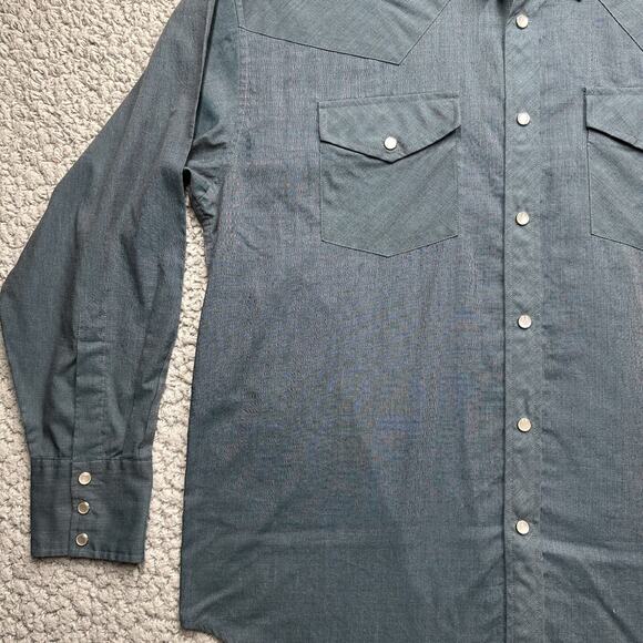 Vintage Falcon Bay Pearl Snap Shirt Mens XXL Evergreen Western Long Sleeve - Picture 6 of 10